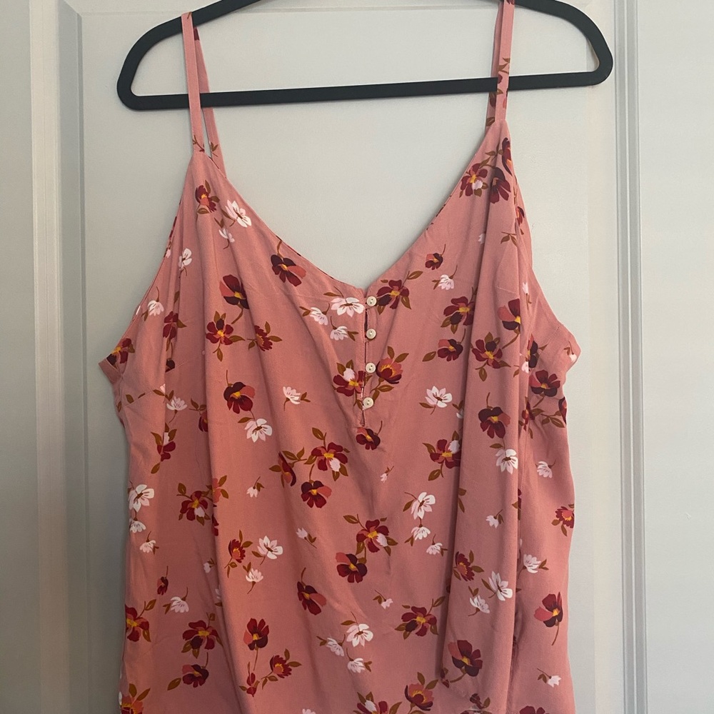 Pink button up tank